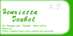 henrietta deubel business card